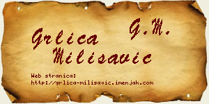 Grlica Milisavić vizit kartica